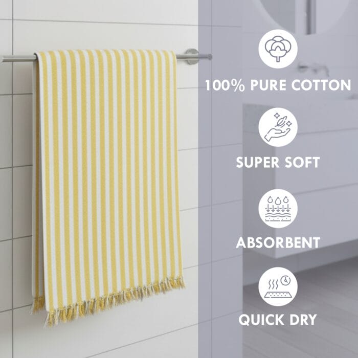 100% Cotton Bath Towels 30x60 Inch, Pack of 2, Quick Dry