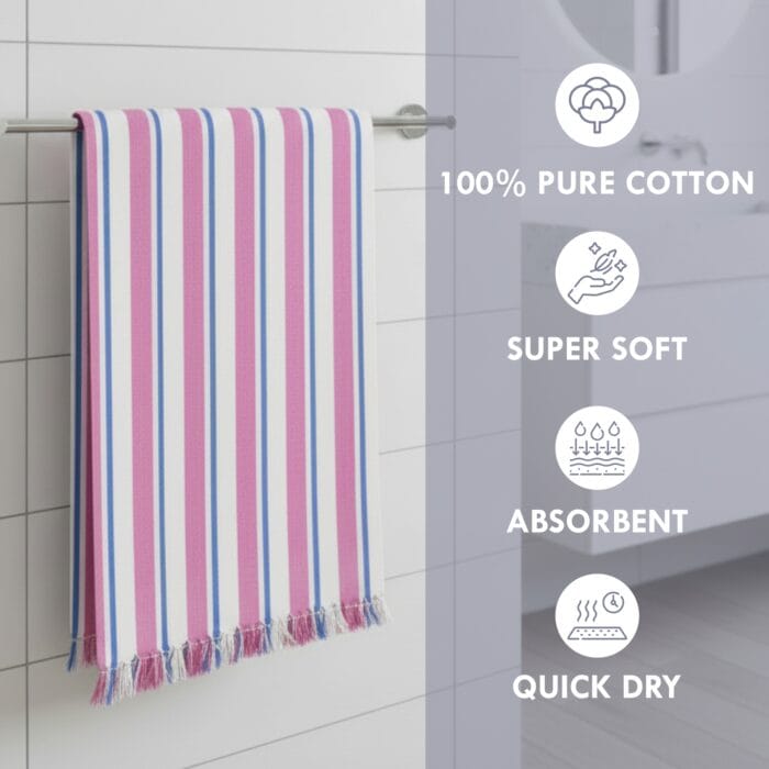 100% Cotton Bath Towels 30x60 Inch, Pack of 2, Quick Dry
