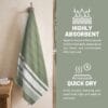 100% Pure Bamboo Bath Towel Highly Absorbent – Soft, Eco-Friendly