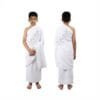 ZAHYA Terry Cotton Ihram for Kids - Hajj & Umrah - White ZAHYA Terry Cotton Ihram for kids 9-12 years, white 2-piece unstitched Hajj Umrah set, front and back view, soft breathable cotton