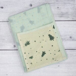 Zahya cotton zero twist bath towel in light green printed checkered pattern, folded, dual layer, highly absorbent and quick-dry, large size