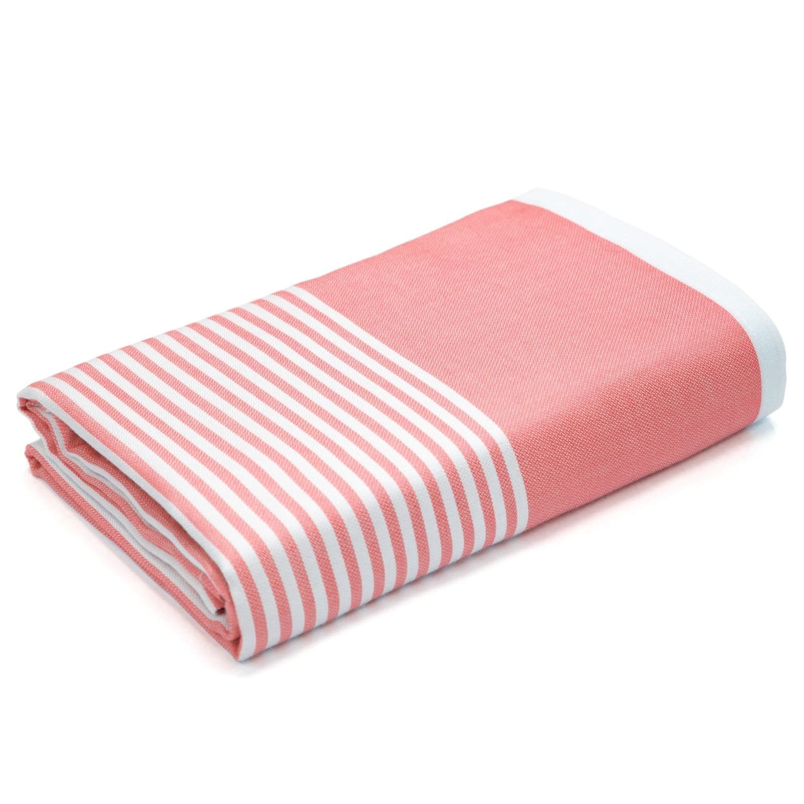 Zahya Bamboo Bath Towel - Pink Stripe Zahya 100% pure bamboo bath towel in pink and white stripes, folded, lightweight and quick-dry, large size