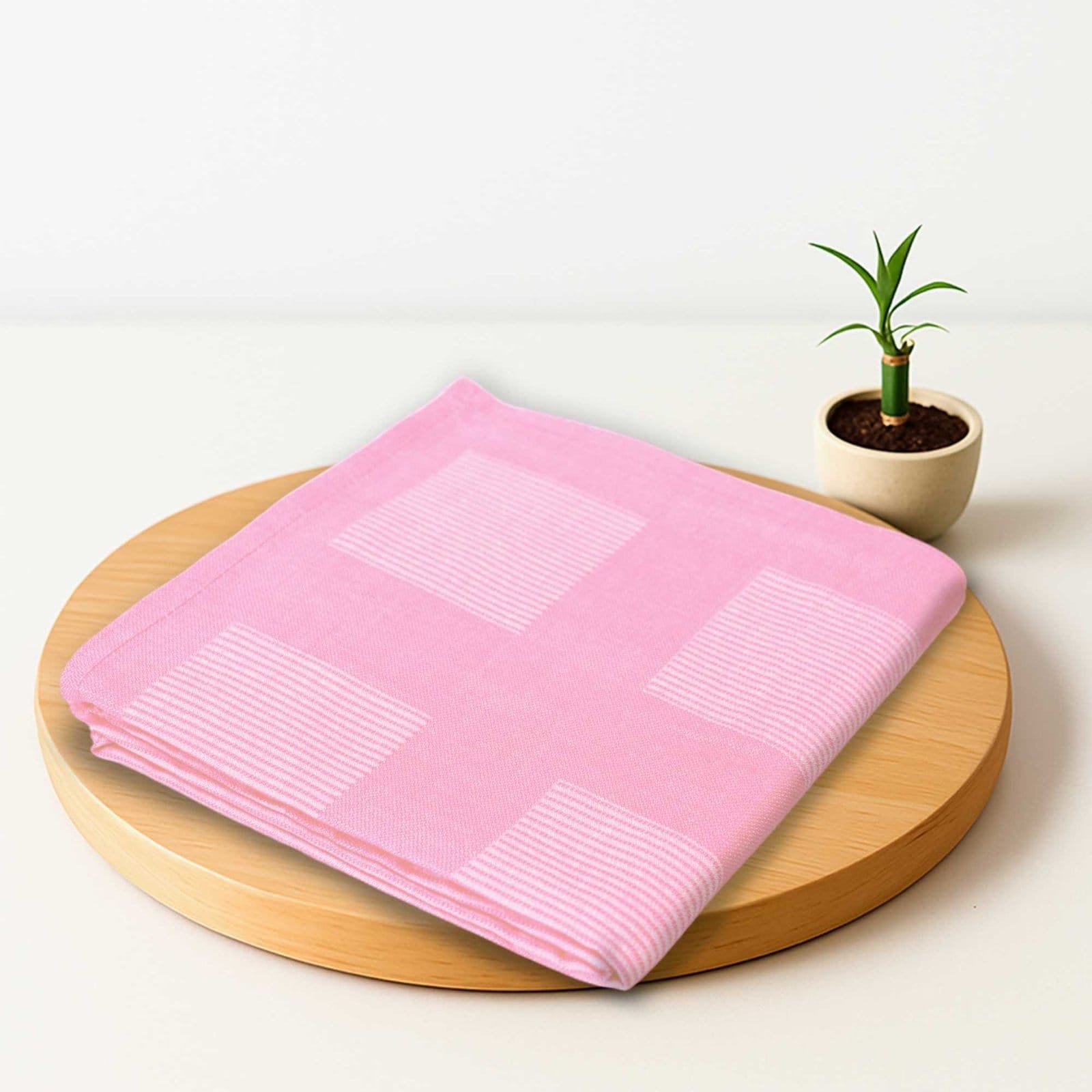Zahya Bamboo Bath Towel – Baby Pink Zahya 100% pure bamboo bath towel in light pink color, folded, lightweight and quick-dry, large size