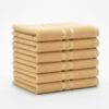 Zahya Terry Hand Towel – Beige – Pack of 6 Zahya 100% pure cotton terry hand towel in cream color, pack of 6, stacked, soft and highly absorbent, 14x21 inch