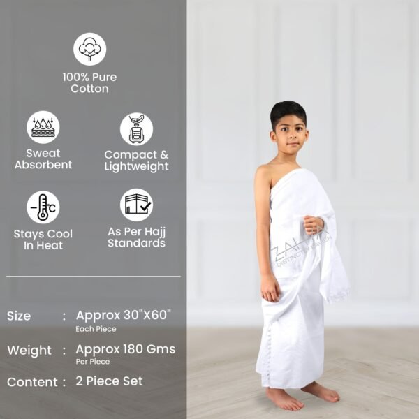03 Cooltex Cotton Ihram for Kids (4-8 Yrs) – Hajj & Umrah