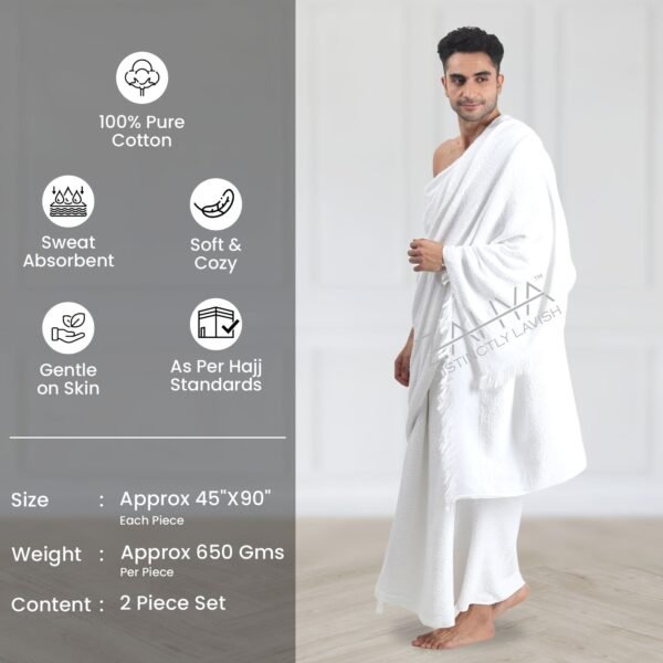03 Terry Cotton Ihram for Men – Hajj & Umrah