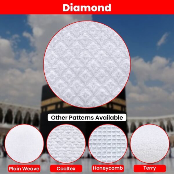 03 Diamond Weave Cotton Ahram for Men – Hajj & Umrah