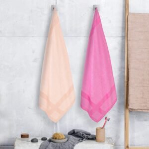 100% Pure Bamboo Bath Towel Pack of 2 – Pin Stripe, Soft & Eco-Friendly