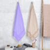 Zahya Bamboo Bath Towels — Pastel Purple and Bamboo Straw (Pack of 2) Zahya 100% pure bamboo bath towels in purple and brown, pack of 2, hanging, lightweight and quick-dry, large size