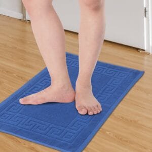 Terry Cotton Bath Mat Set of 2 – 750 GSM, Absorbent - Blue
