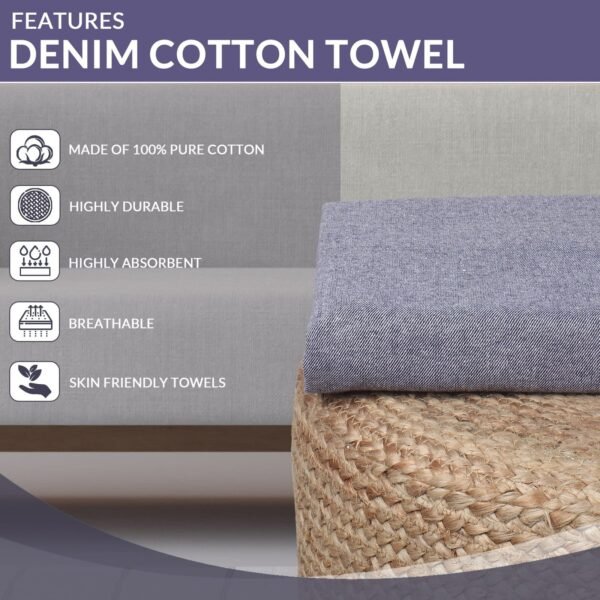 1-5.jpg ZAHYA Denim Bath Towel - Grey