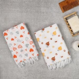 Floral Giza Cotton Bath Towel – Ultra-Soft, Feather Light