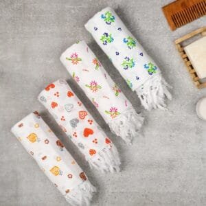 Floral Giza Cotton Bath Towel – Ultra-Soft, Feather Light