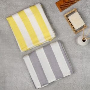100% Pure Bamboo Bath Towel – Cabana Stripe, Soft, Eco-Friendly