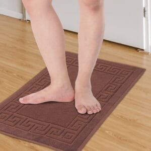 Terry Cotton Bath Mat Set of 2 – 750 GSM, Absorbent - Brown