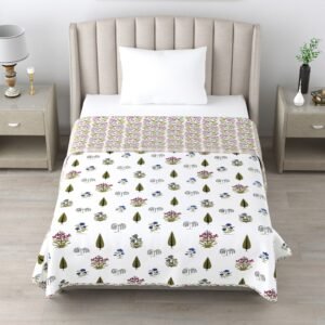 100% Pure Cotton 3-Layer Reversible Dohar – Printed & Breathable