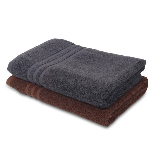 IMG_9316.jpg ZAHYA Pure Cotton 600 GSM Bath & Hand Towel Combo - Grey & Brown