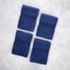 Zahya Terry Hand Towel - Indigo Blue - Pack of 4 Zahya 100% pure cotton terry hand towels in brown color, pack of 4, folded, soft and highly absorbent, 500 GSM