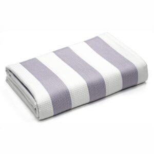 100% Pure Bamboo Cabana Stripe Bath Towel – Soft, Absorbent - Grey