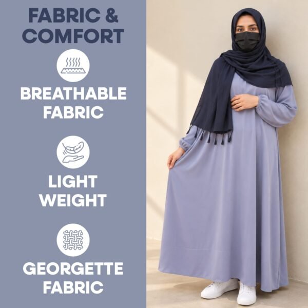 Abaya - Womens Ihram Dress for Hajj & Umrah - XL - Grey