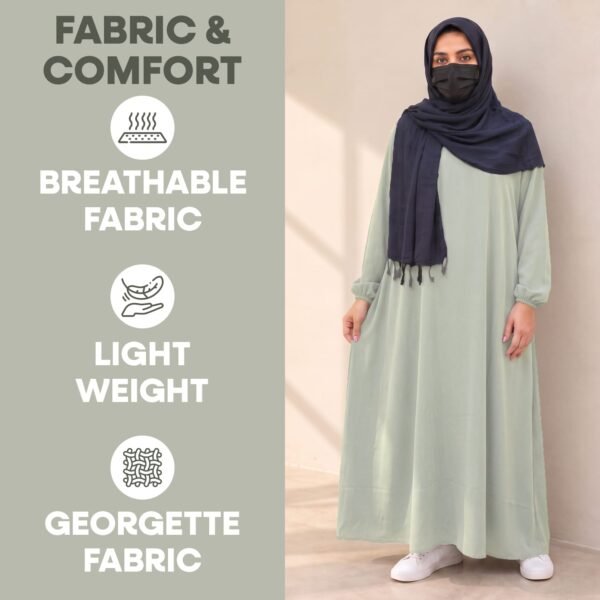 03 Abaya - Womens Ihram Dress for Hajj & Umrah - XXL - Pista Green