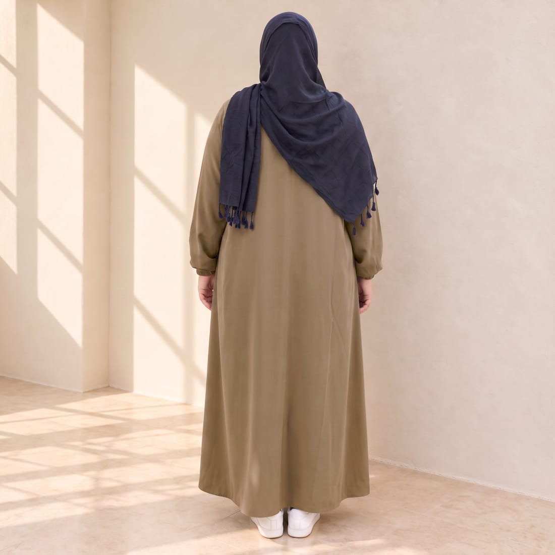 Abaya - Womens Ihram Dress for Hajj & Umrah - XXL - Beige - Image 5