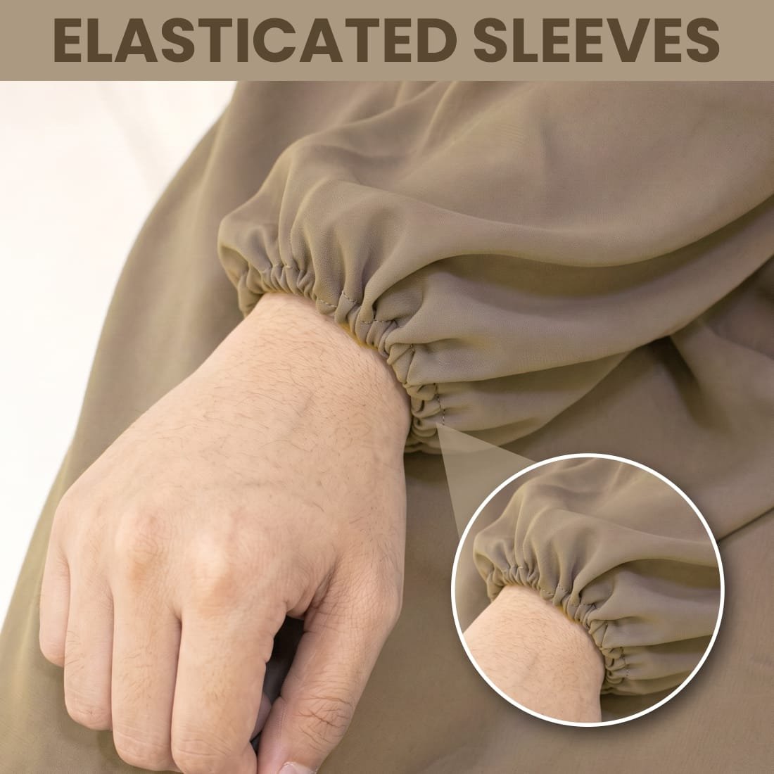 Abaya - Womens Ihram Dress for Hajj & Umrah - XXL - Beige - Image 6