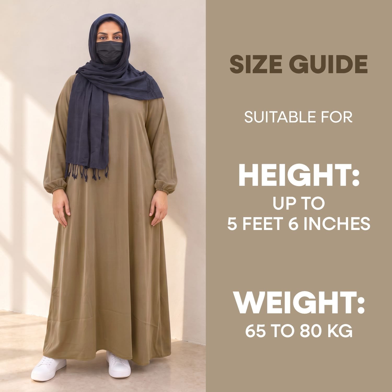 Abaya - Womens Ihram Dress for Hajj & Umrah - XXL - Beige - Image 9